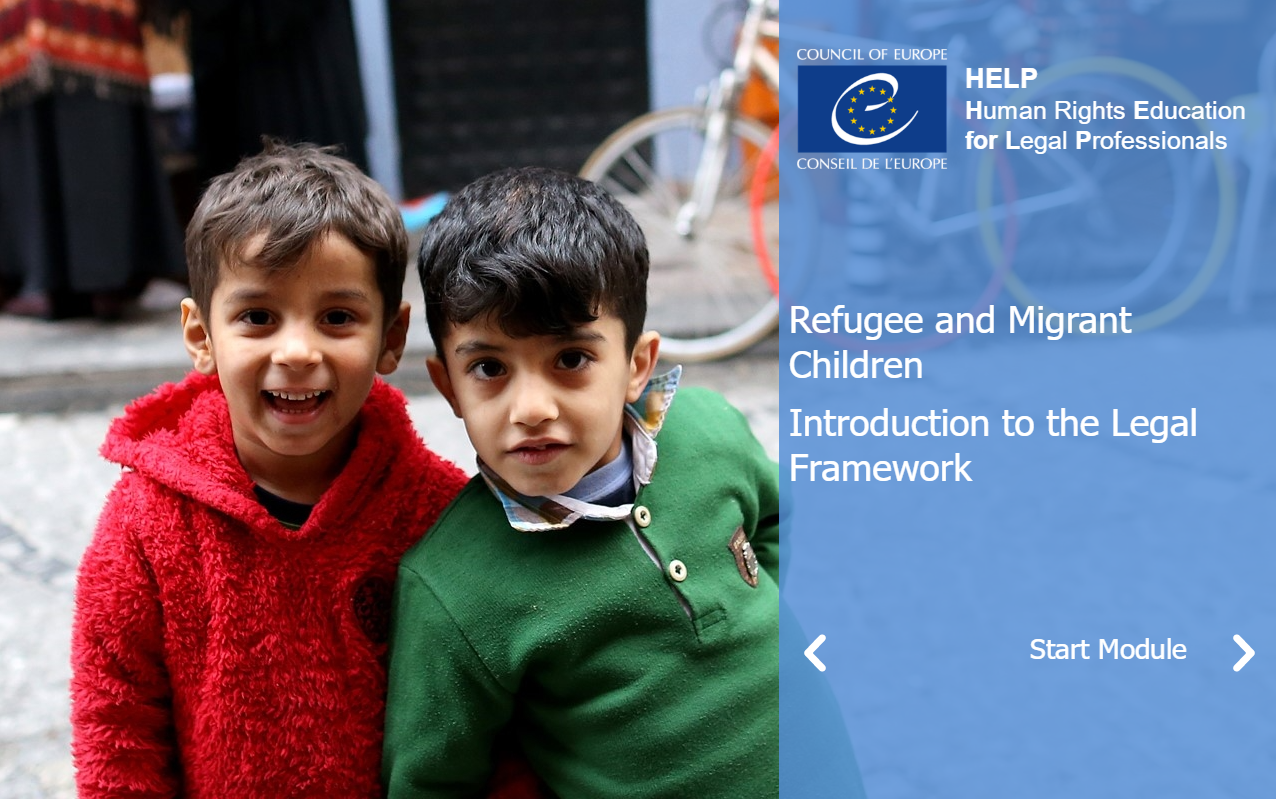 „Copii refugiați și migranți” – un nou e-curs pe platforma HELP a Consiliului Europei, pilotat de Institutul Național al Justiției