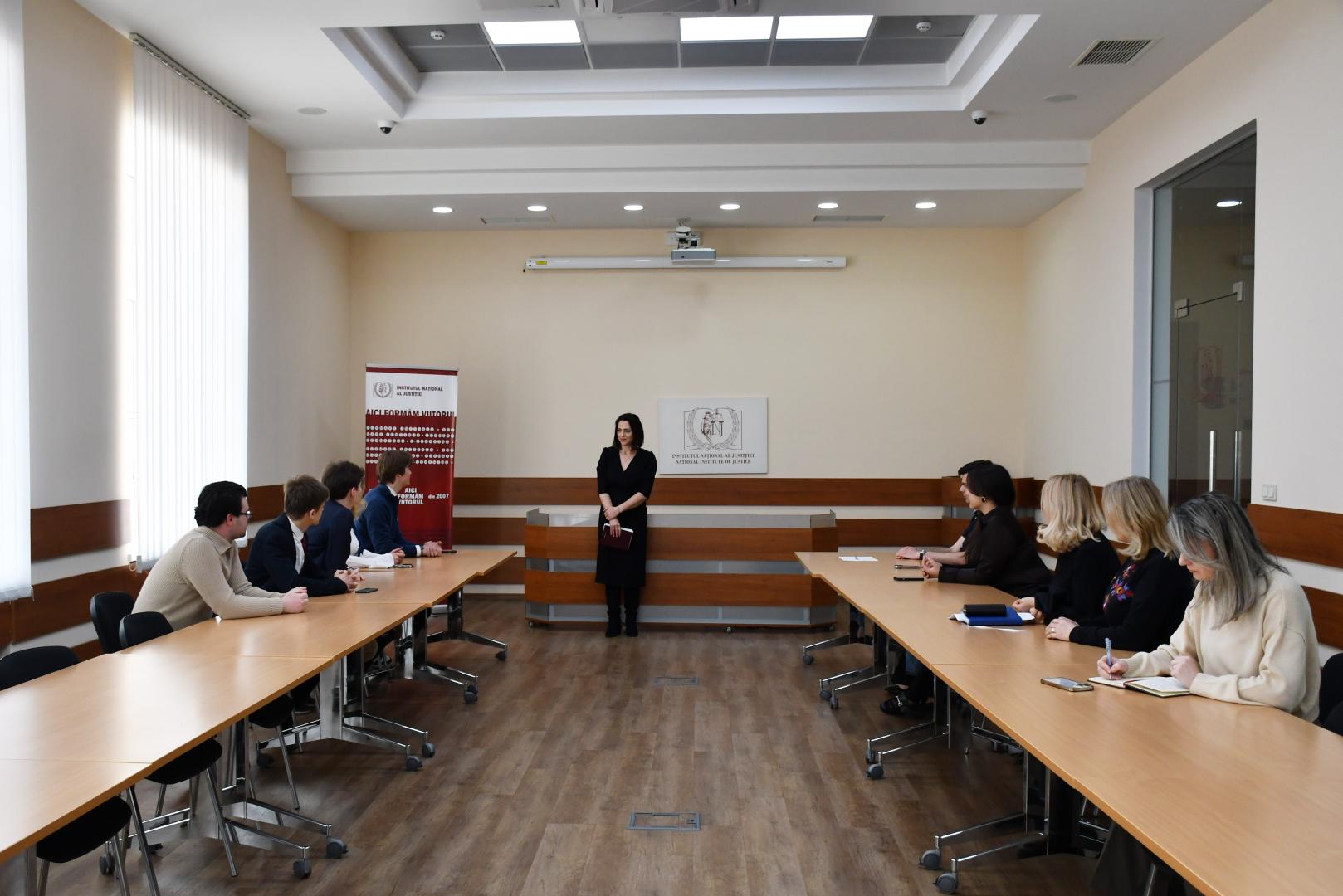 Members of the Association of Young Diplomats from the Republic of Moldova, visiting the National Institute of Justice
